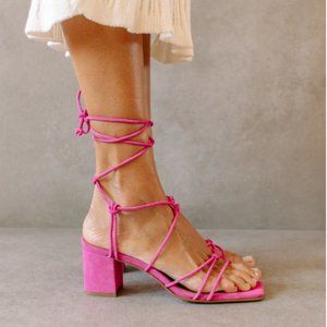 Alohas Paloma Suede Sandal in Pink/Magenta - NEW
